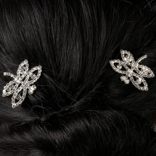 Dragonfly Rhinestone Barrettes