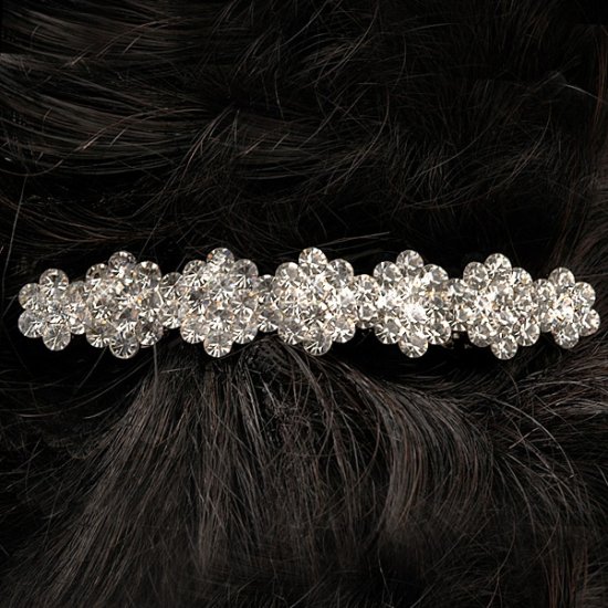 Floral Rhinestone Barrette