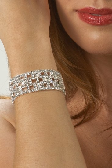 Fancy Cuff-Style Rhinestone Bracelet