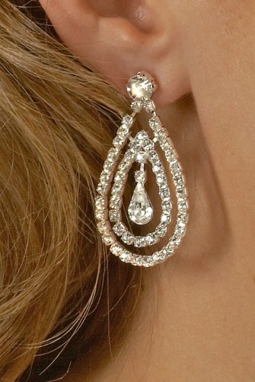 Double Drop Rhinestone Earrings