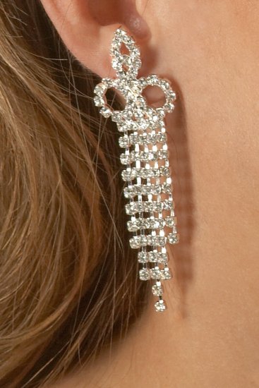5-Row Rhinestone Earrings