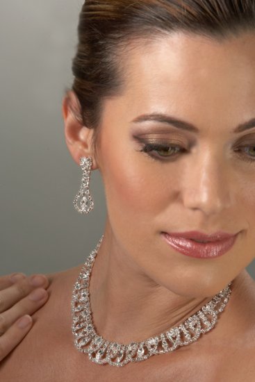 Braided Rhinestone Necklace Set