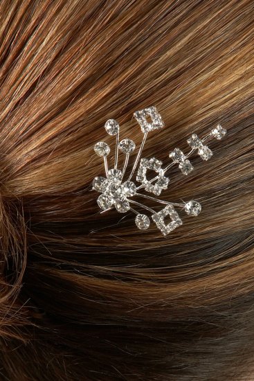 Floral Bouquet Rhinestone Hair Pin