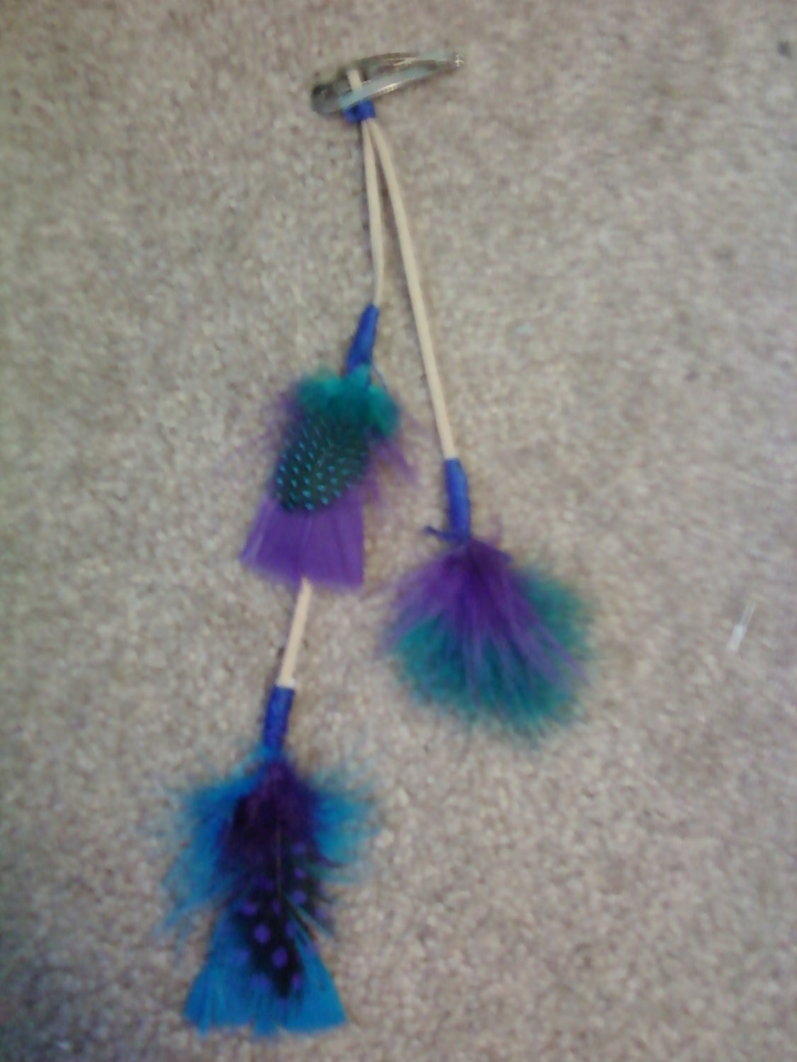 Double string purple and teal clip in exention