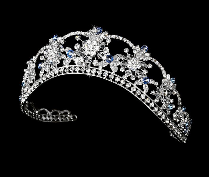 Light Blue Quinceanera, Mis Quince Anos or Prom Tiara with Swarovski Crystals and Rhinestones