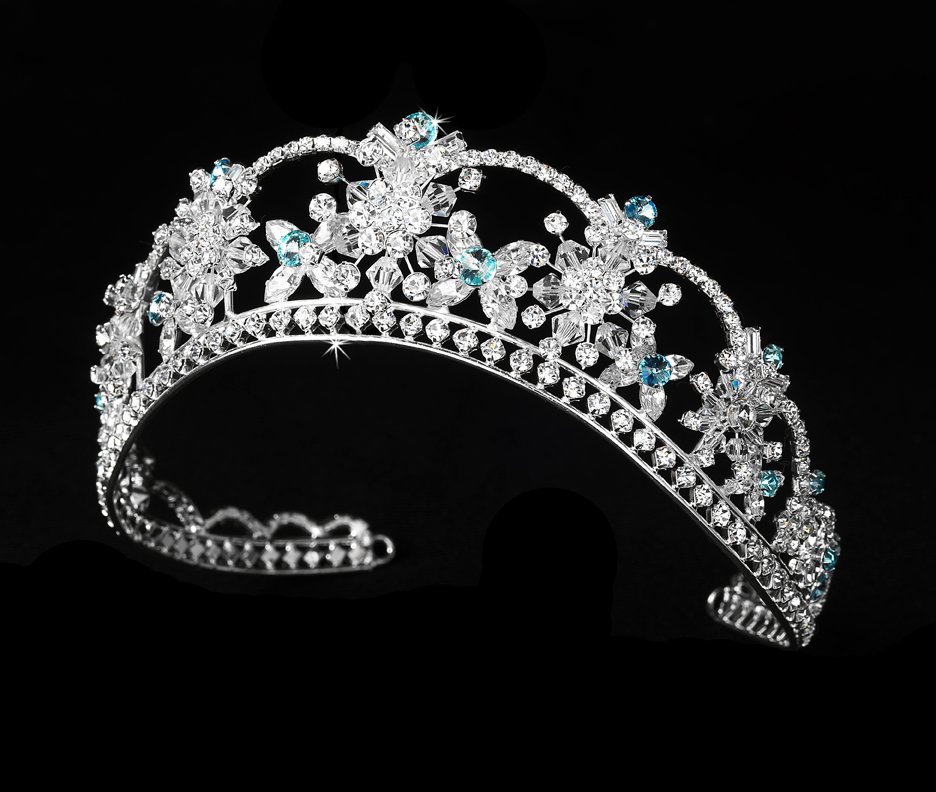 Aqua Rhinestone Quinceanera, Mis Quince Anos or Prom Tiara with Swarovski Crystals