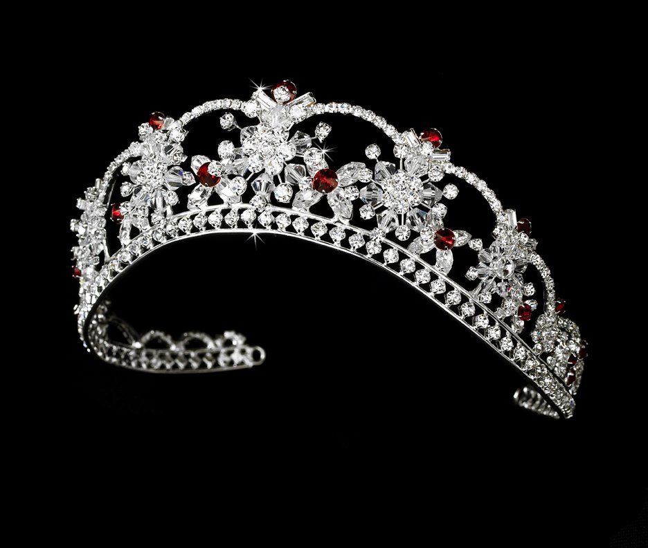 Red Quinceanera Tiara with Swarovski Crystals