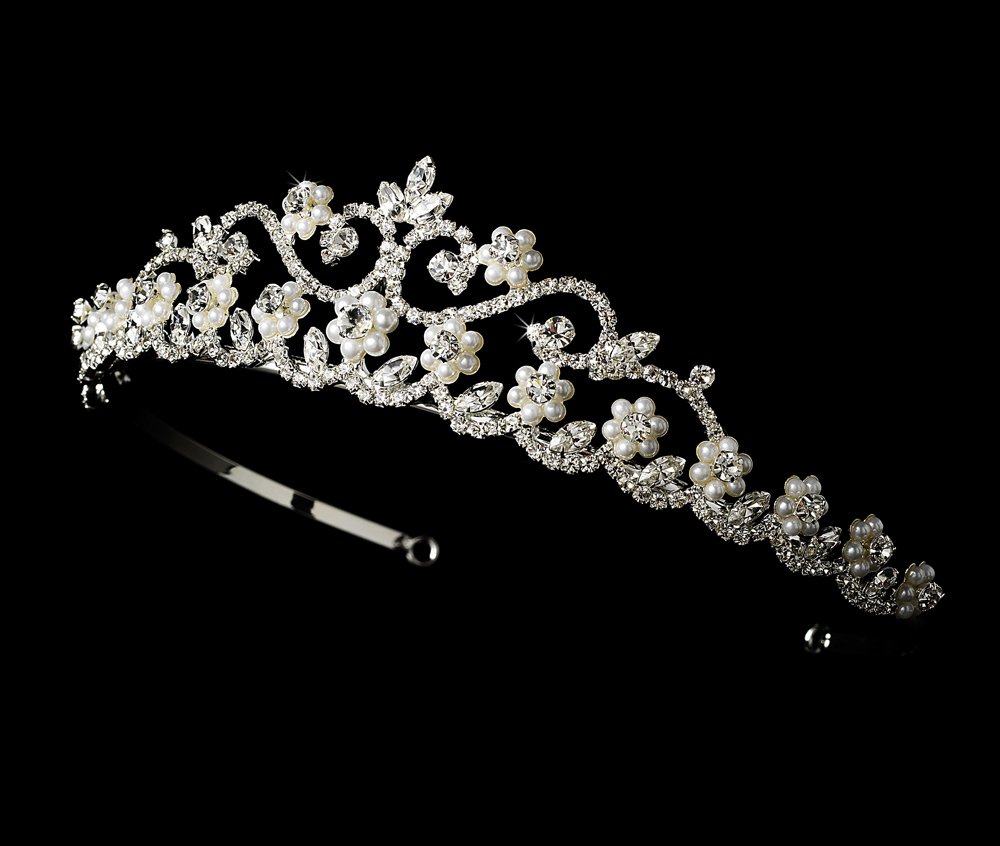 Ivory Pearl and Rhinestone Wedding, Bride Tiara