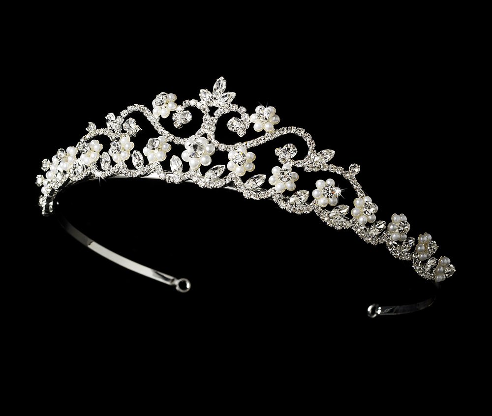 White Pearl and Rhinestone Quinceanera, Mis Quince Anos Tiara