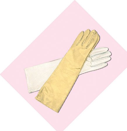 Metallic Opera Length Gloves for Wedding, Bridal