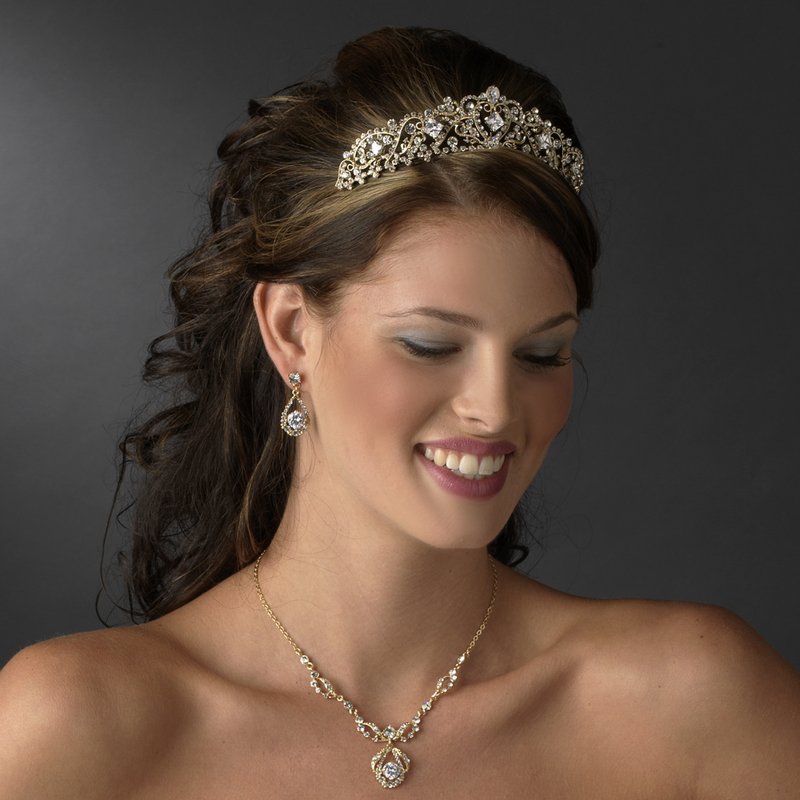 Princess Tiara in Gold Quinceanera,Mis Quince Anos or Prom