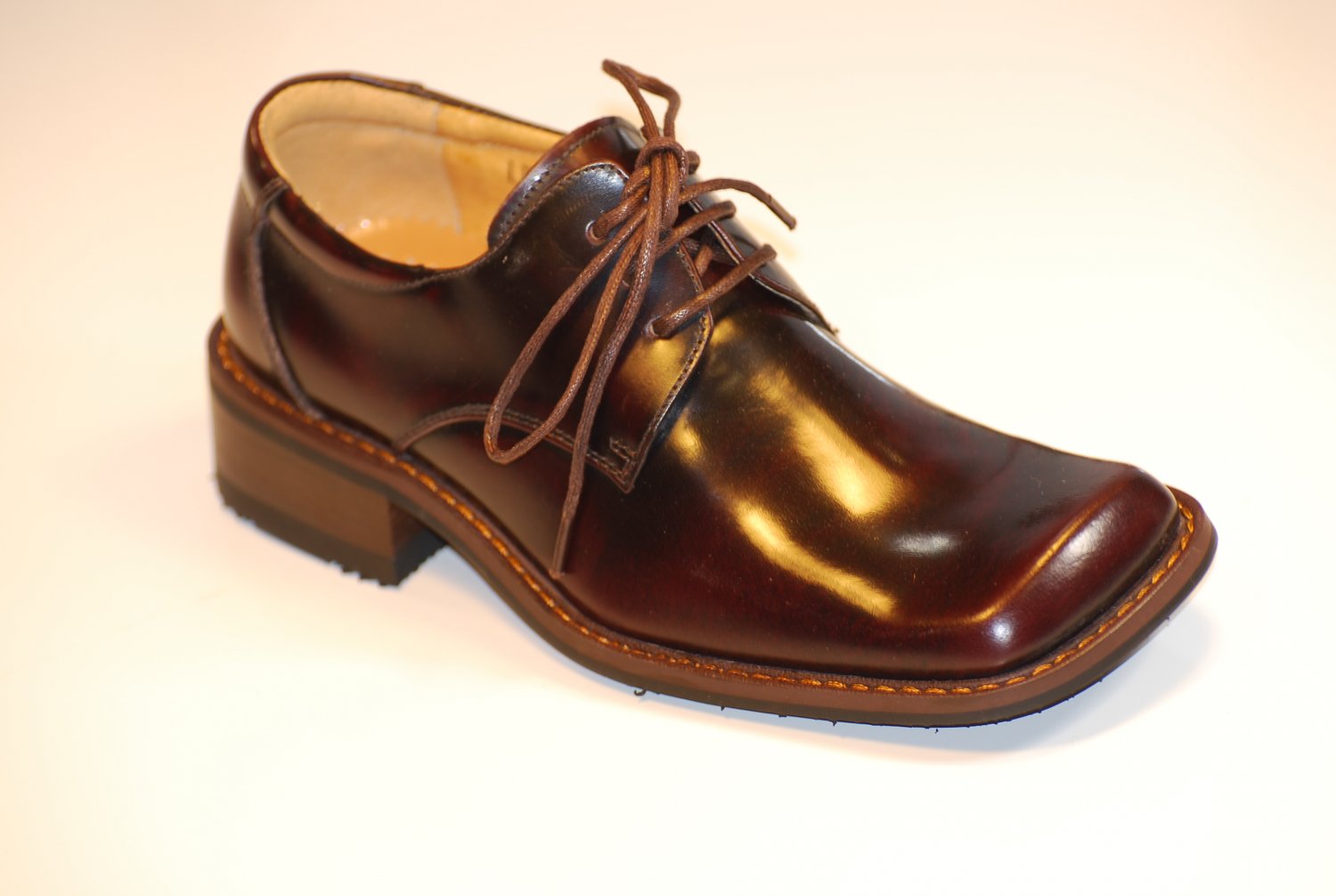 Boys Brown Wine Leather Tuxedo Shoes 12.5 13 1 1.5 2 3