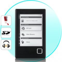 Harmony eBook Reader with 6 Inch e-ink Display + MP3 Player