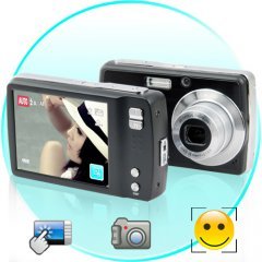 Lliira 8MP 3x Optical Zoom Digital Camera with Smile Detection and 3 Inch Touch Panel