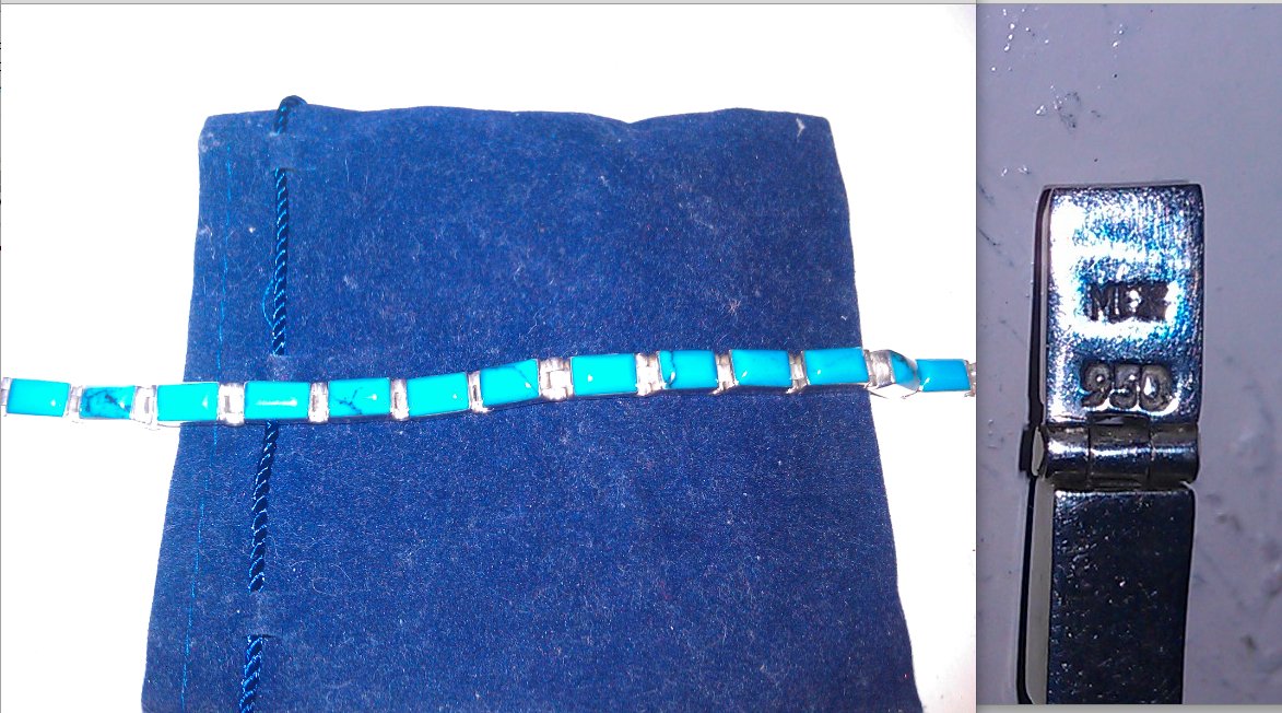 950 STERLING SILVER & TURQUOISE BRACELET