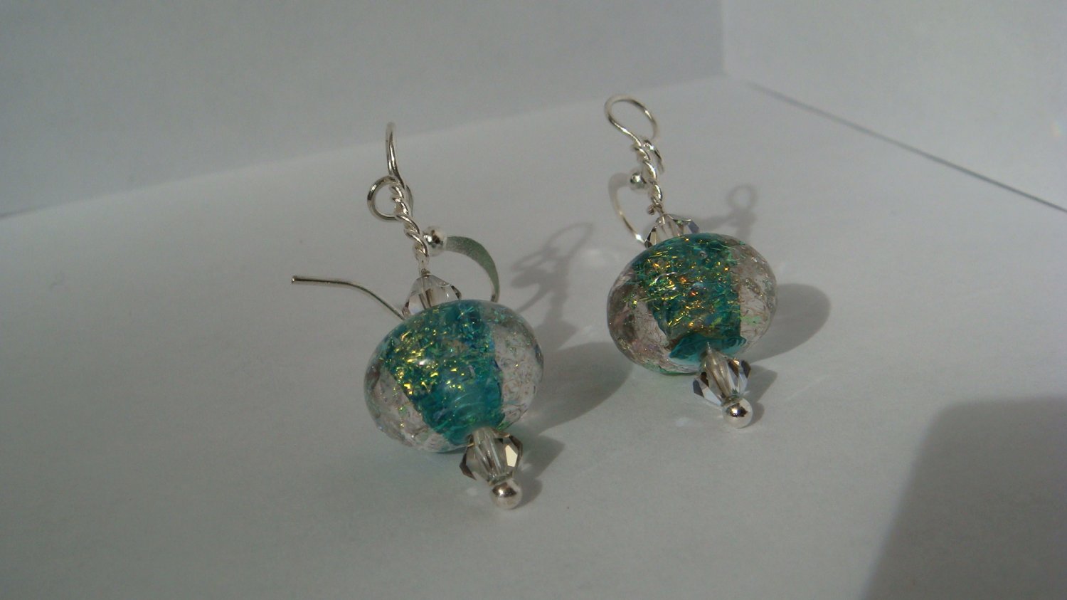 Green Gold Foil Earrings