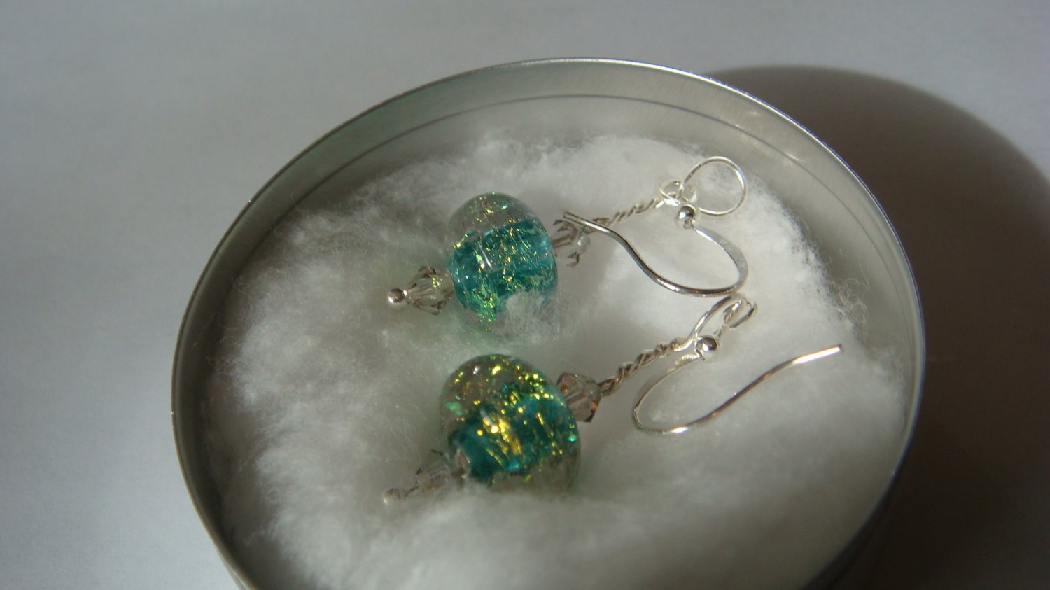 Green Gold Foil Earrings