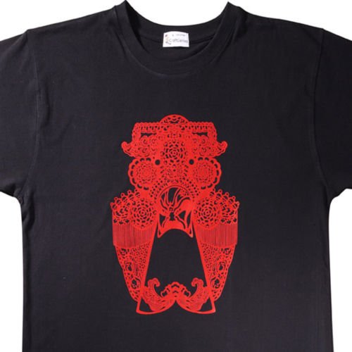 Artistic T Shirt - Chinese Facial Mask Tee for Men, New (Men's Medium)