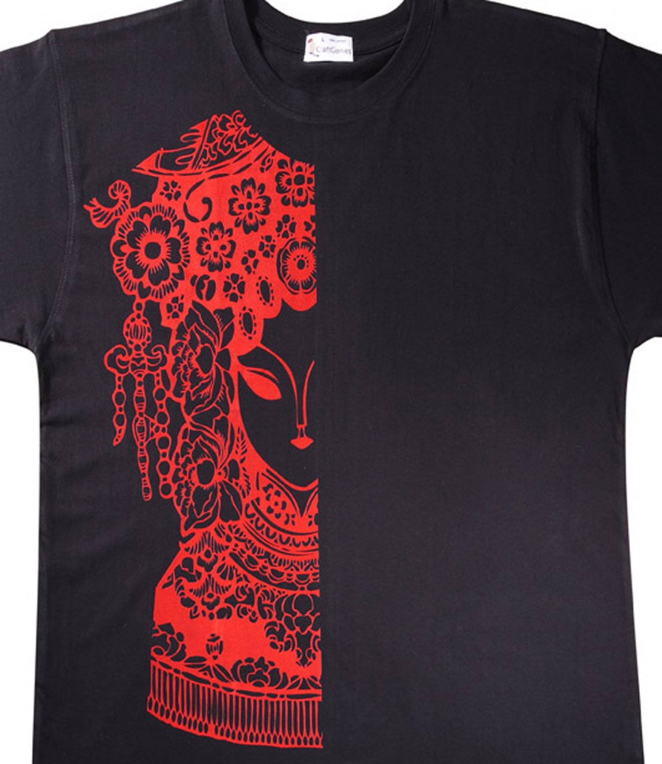 New Chinese Opera Facial Makeup Fashion T-Shirt Men (Men's XL)