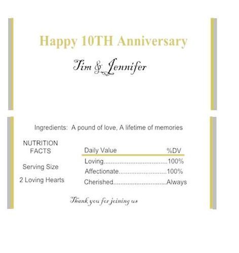 10th Anniversary Hershey Bar Wrapper