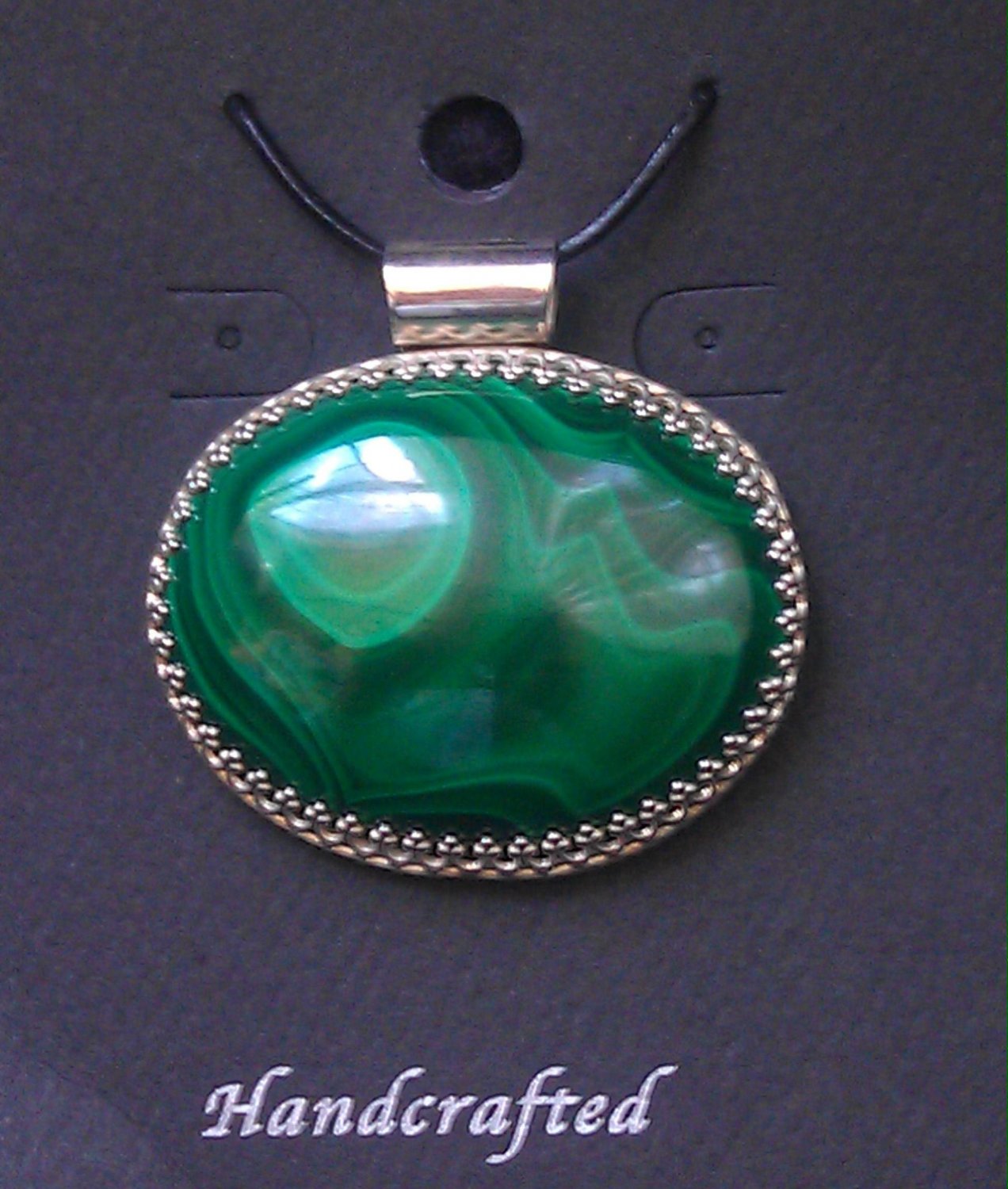 Sterling Silver Malachite Pendant