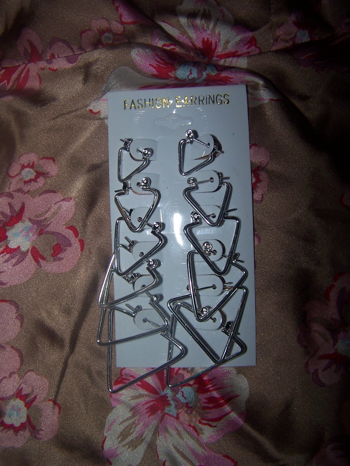 Silver Triangle Shaped Earrings