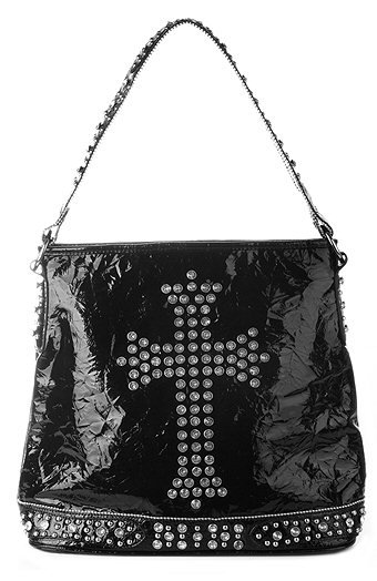 Stones and Studded Bag w/Cross and Studded Strap - Each Bag