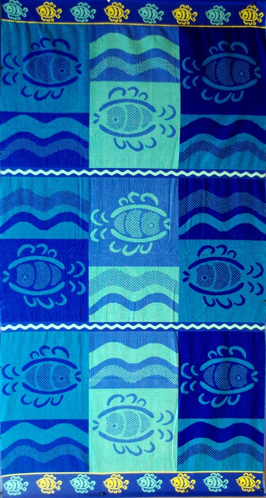 Egyptian Cotton Beach Towel "Fish World" (40x70 inches)