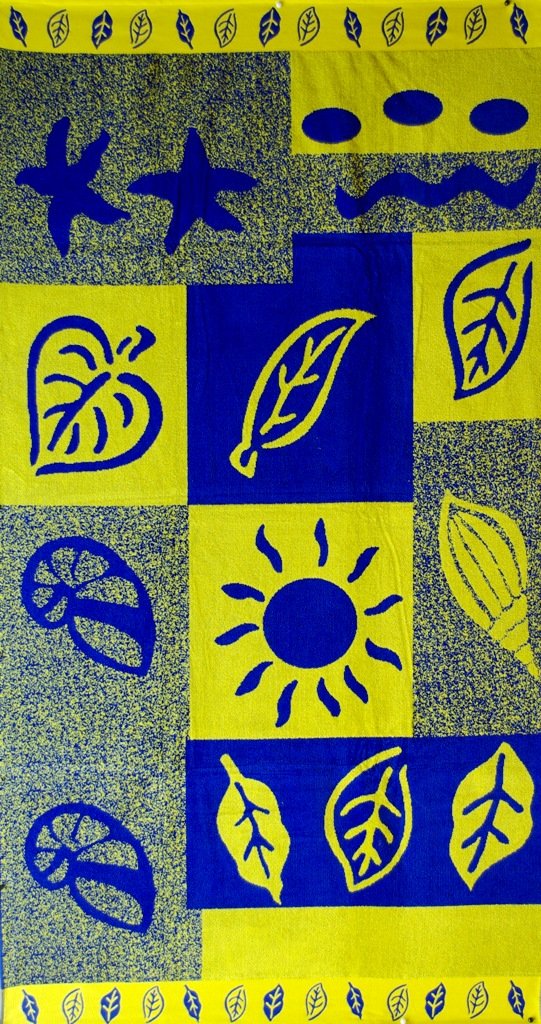 Egyptian Cotton Beach Towel "Ocean Leaves" (40x70 inches)