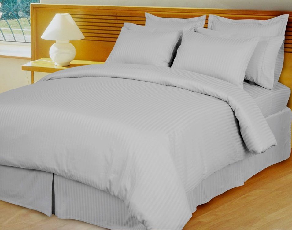 Lilac Damask Stripe Down Alternative 4-pc Comforter Set, Egyptian 600 count