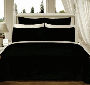 Black Solid Down Alternative 4-pc Comforter Set,100% Egyptian cotton, 550 Thread count