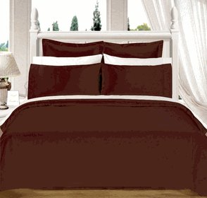 Chocolate Solid Down Alternative 4-pc Comforter Set,100% Egyptian cotton, 550 Thread count