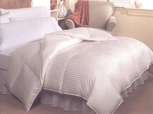 Royal Hotel 900TC Silk King /CalKing Goose Down Comforter 60oz. Cream-Stripes
