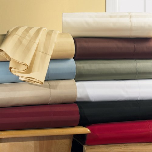 T300 California King Waterbed Sateen Stripe Sheet Sets (unattached)