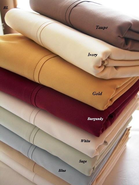 T300 CalKing/Waterbed Solid Burgundy Sheet Sets (unattached)