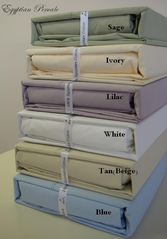 T300 CalKing/Waterbed Percale Solid Ivory Sheet Sets (unattached)
