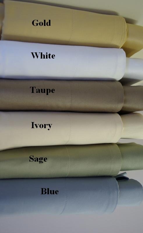 1200-TC Cal-King/Waterbed Solid Sage-Green Sheet Set (unattached)