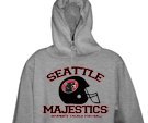 Grey Helmet Hoodie Sweatshirt. Size: S