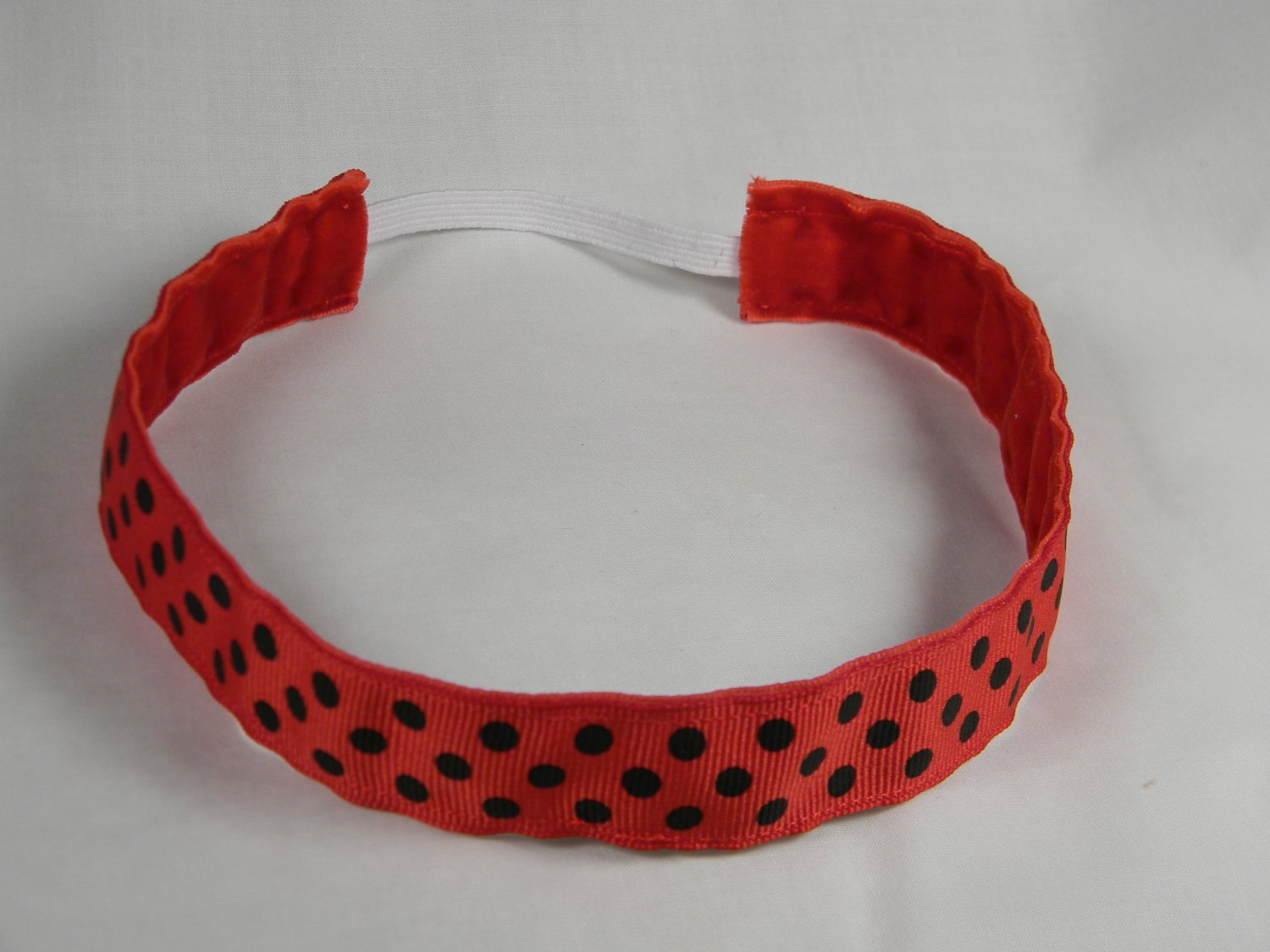Headband Red with Black Dots