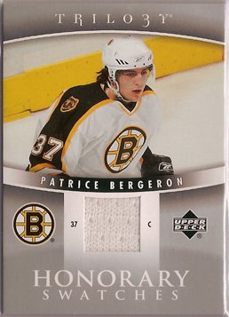 Patrice Bergeron 2006-07 Upper Deck Trilogy Honorary Swatches #HSPB JSY