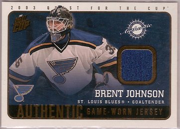 Brent Johnson 2002-03 Pacific Quest for the Cup Jerseys #18 JSY
