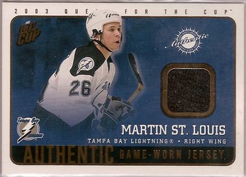 Martin St. Louis 2002-03 Pacific Quest for the Cup Jerseys #20 JSY