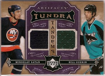 Miroslav Satan Bill Guerin 2007-08 Artifacts Tundra Tandems Purple #TTSG JSY