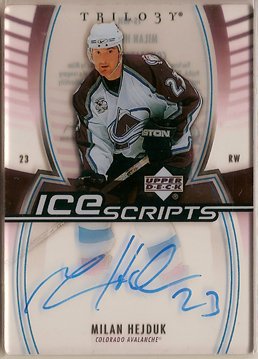 Milan Hejduk 2006-07 Upper Deck Trilogy Ice Scripts #ISMH AUTO