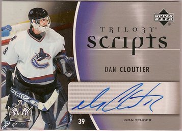 Dan Cloutier 2006-07 Upper Deck Trilogy Scripts #TSDC AUTO