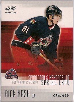 Rick Nash 2003 Pacific Toronto Spring Expo #3 36/499 SN