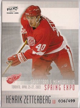 Henrik Zetterberg 2003 Pacific Toronto Spring Expo #4 36/499 SN