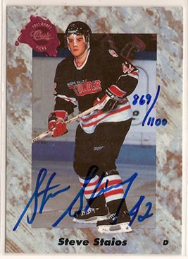 Steve Staios 1991 Classic Four Sport Autographs #24A 869/1100 AUTO SN