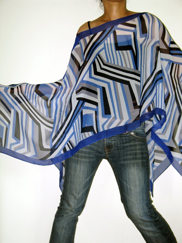 Gypsy Scarf Caftan Wing Casual Beachcover or Poncho Top