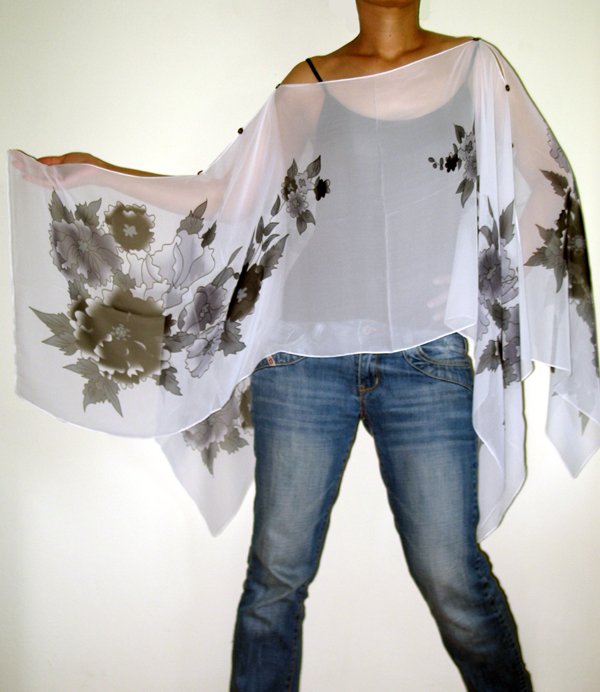 Gypsy Scarf Caftan Wing Casual Beachcover or Poncho Top